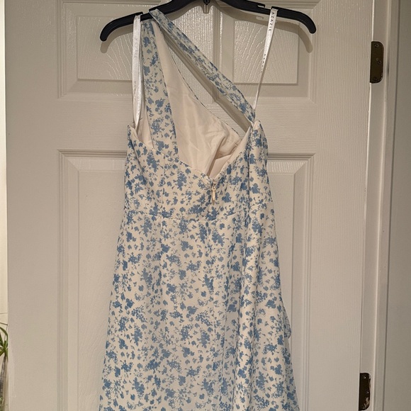 Azazie Maive One-Shoulder Floral sheath chiffon Dress - Picture 12 of 15